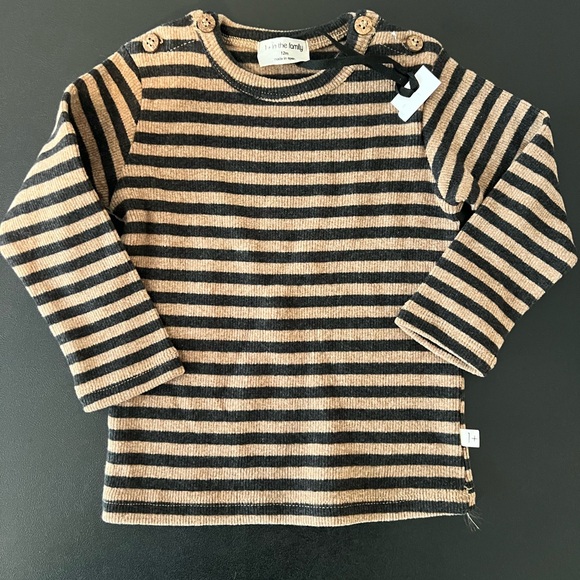 NWT 1 + in the family 2 piece set striped beige black 12 months 1 year Sandro - Picture 3 of 11